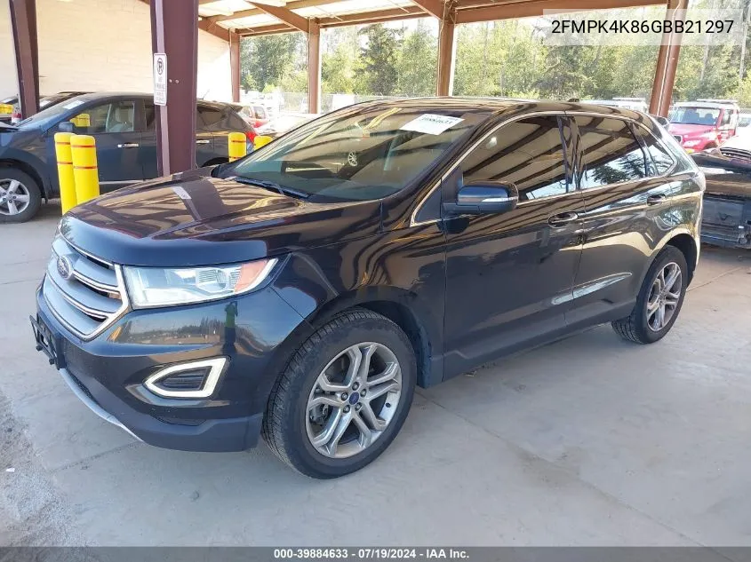 2016 Ford Edge Titanium VIN: 2FMPK4K86GBB21297 Lot: 39884633