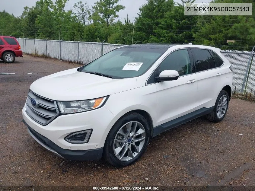 2016 Ford Edge Titanium VIN: 2FMPK4K95GBC57543 Lot: 39942680