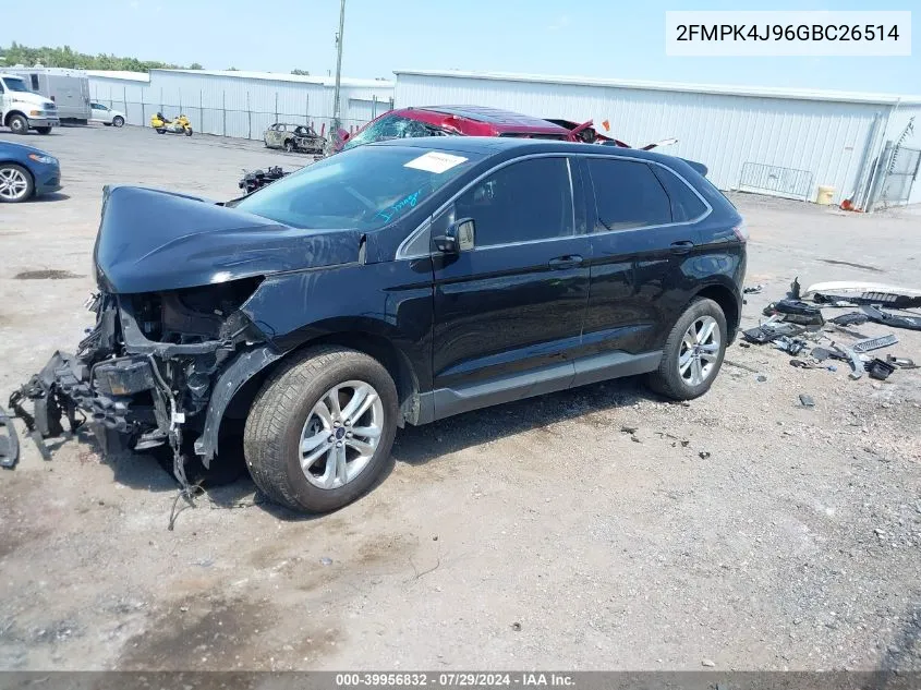 2016 Ford Edge Sel VIN: 2FMPK4J96GBC26514 Lot: 39956832