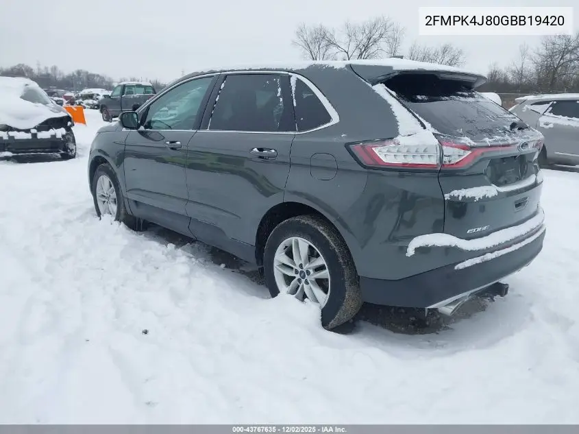 2FMPK4J80GBB19420 2016 Ford Edge Sel