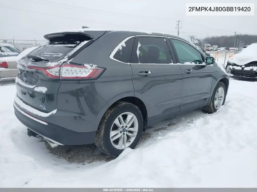 2FMPK4J80GBB19420 2016 Ford Edge Sel
