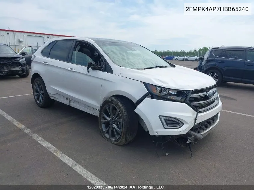 2017 Ford Edge Sport VIN: 2FMPK4AP7HBB65240 Lot: 12029335