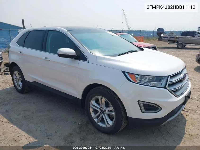 2017 Ford Edge Sel VIN: 2FMPK4J82HBB11112 Lot: 39907041