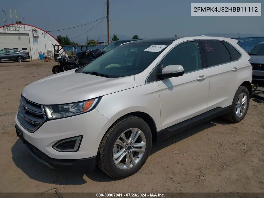 2017 Ford Edge Sel VIN: 2FMPK4J82HBB11112 Lot: 39907041