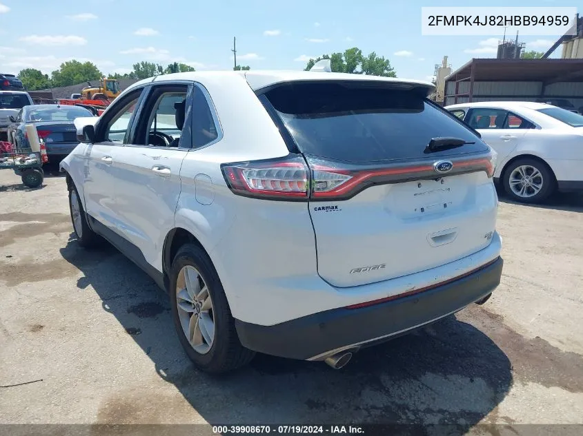 2017 Ford Edge Sel VIN: 2FMPK4J82HBB94959 Lot: 39908670