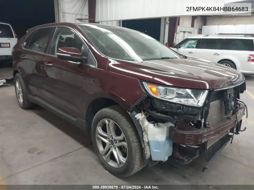 2017 Ford Edge Titanium VIN: 2FMPK4K84HBB64683 Lot: 39938679