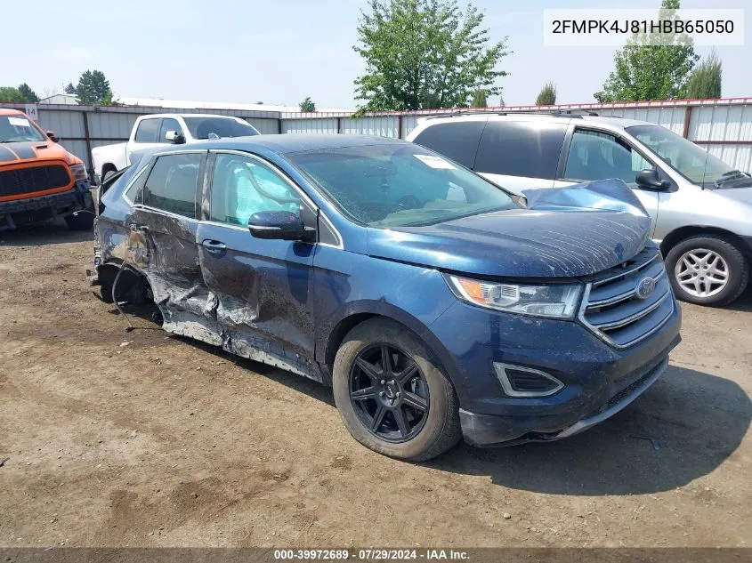 2017 Ford Edge Sel VIN: 2FMPK4J81HBB65050 Lot: 39972689