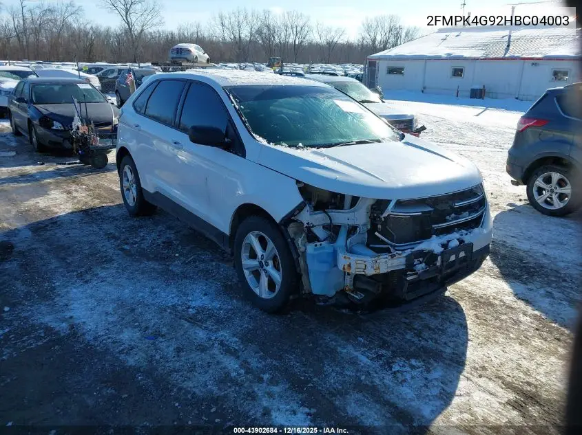 2FMPK4G92HBC04003 2017 Ford Edge Se