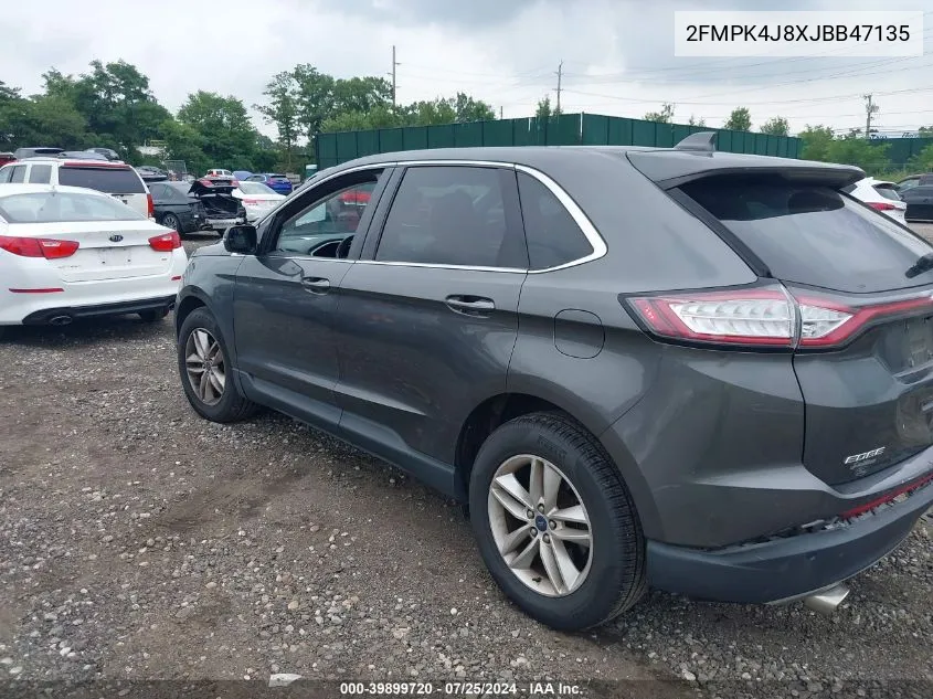 2018 Ford Edge Sel VIN: 2FMPK4J8XJBB47135 Lot: 39899720