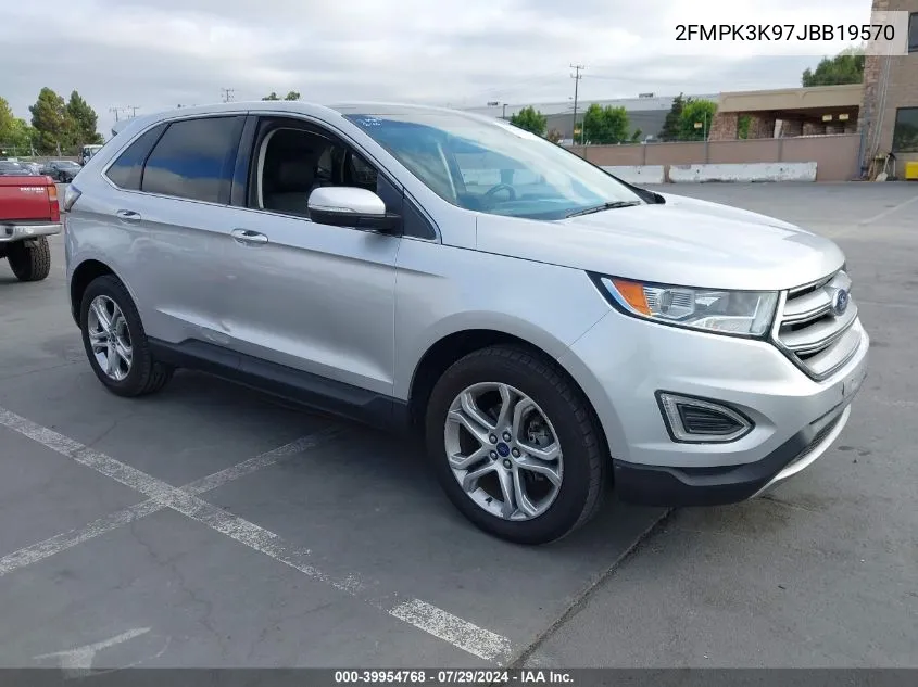 2018 Ford Edge Titanium VIN: 2FMPK3K97JBB19570 Lot: 39954768