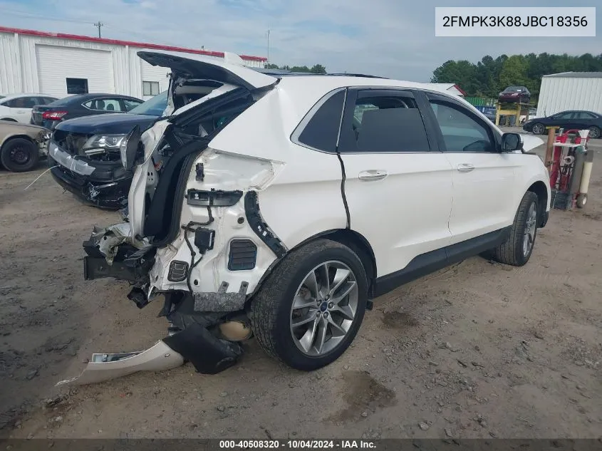 2FMPK3K88JBC18356 2018 Ford Edge Titanium