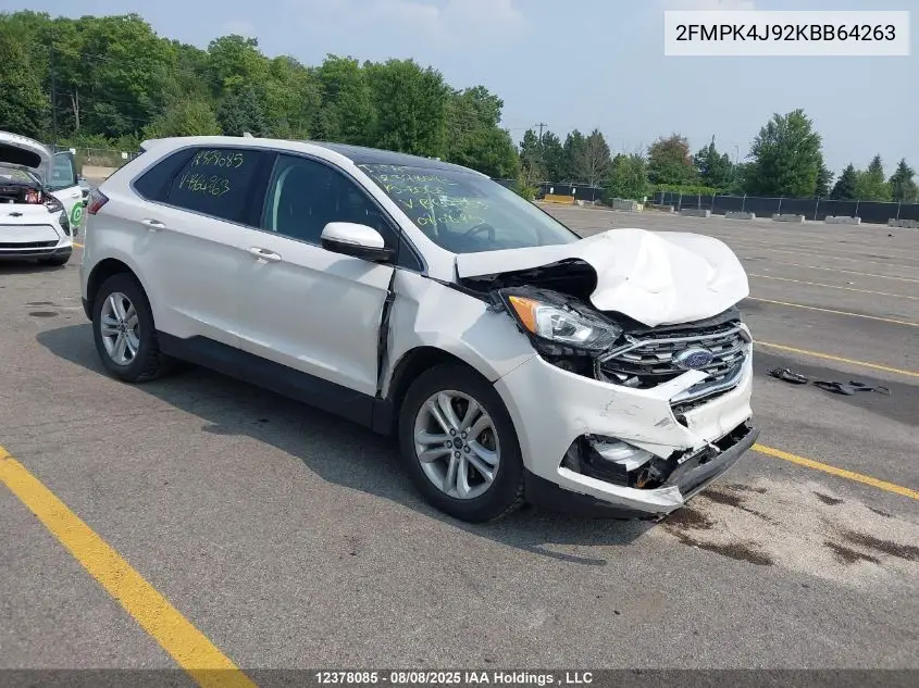 2FMPK4J92KBB64263 2019 Ford Edge Sel