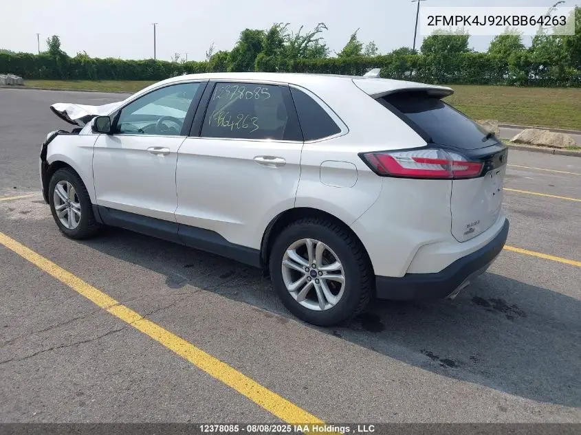 2FMPK4J92KBB64263 2019 Ford Edge Sel