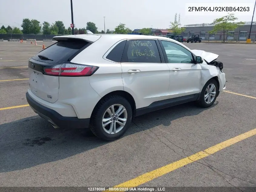 2FMPK4J92KBB64263 2019 Ford Edge Sel