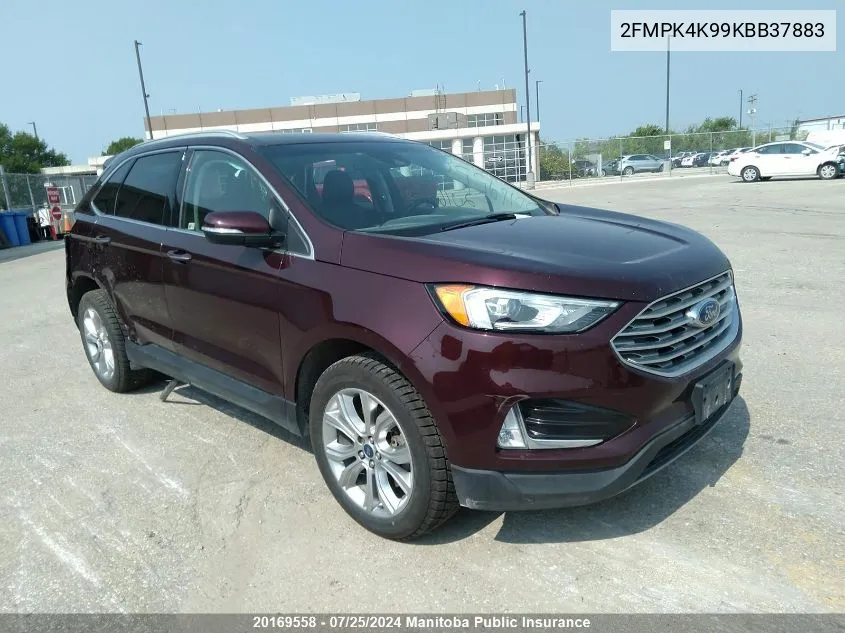 2019 Ford Edge Titanium VIN: 2FMPK4K99KBB37883 Lot: 20169558