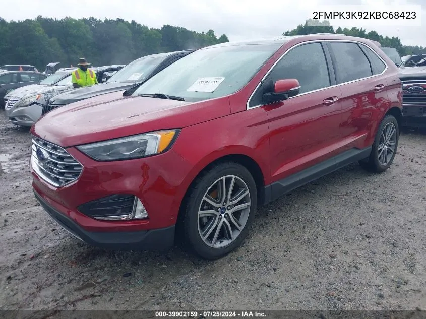 2FMPK3K92KBC68423 2019 Ford Edge Titanium