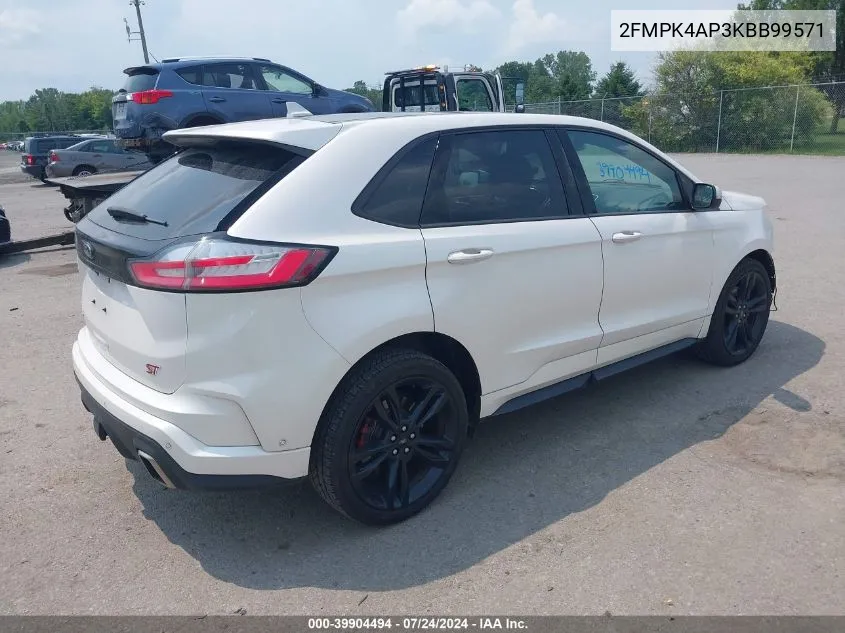 2019 Ford Edge St VIN: 2FMPK4AP3KBB99571 Lot: 39904494