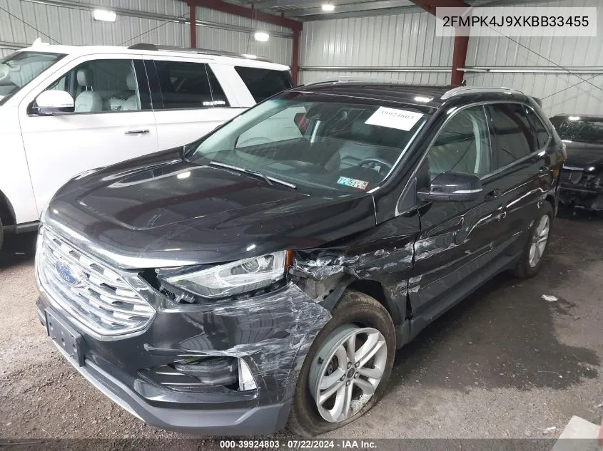 2019 Ford Edge Sel VIN: 2FMPK4J9XKBB33455 Lot: 39924803