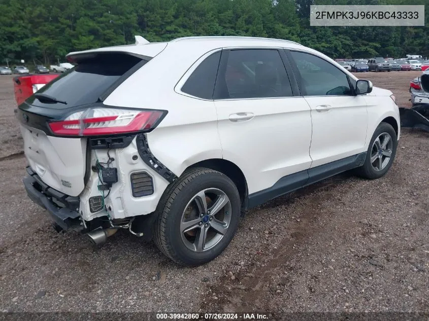 2019 Ford Edge Sel VIN: 2FMPK3J96KBC43333 Lot: 39942860