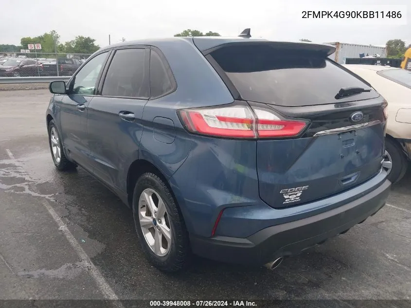 2019 Ford Edge Se VIN: 2FMPK4G90KBB11486 Lot: 39948008