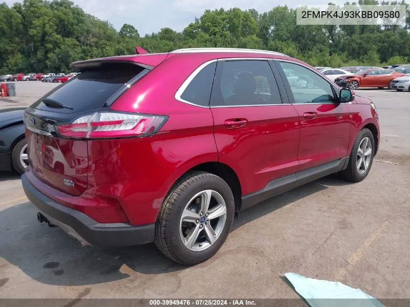 2019 Ford Edge Sel VIN: 2FMPK4J93KBB09580 Lot: 39949476