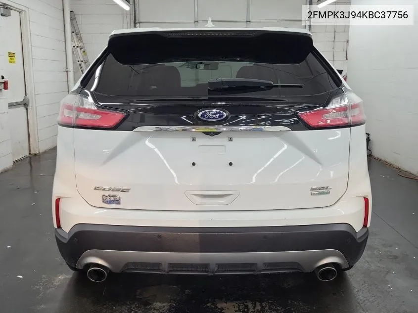 2019 Ford Edge Sel VIN: 2FMPK3J94KBC37756 Lot: 39995954