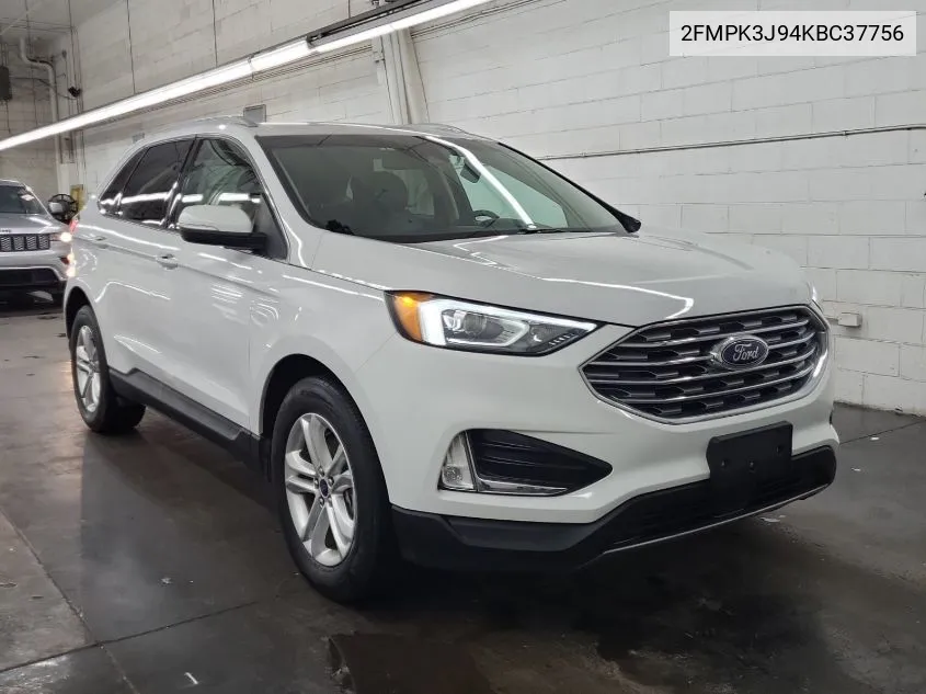 2019 Ford Edge Sel VIN: 2FMPK3J94KBC37756 Lot: 39995954