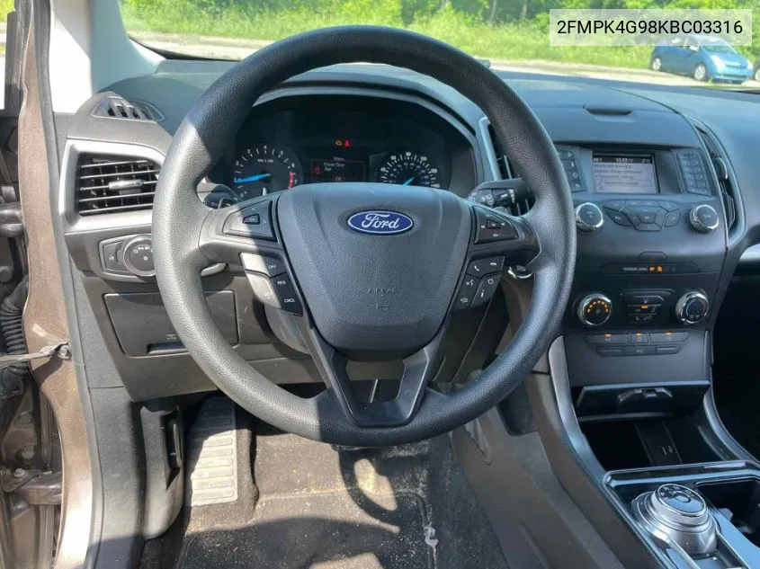 2FMPK4G98KBC03316 2019 Ford Edge Se