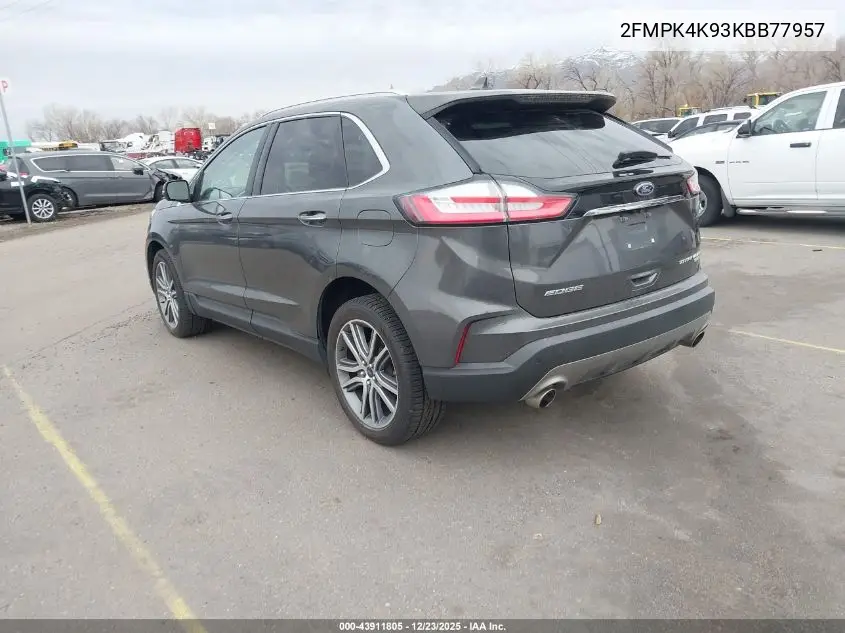 2FMPK4K93KBB77957 2019 Ford Edge Titanium