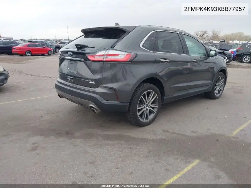2FMPK4K93KBB77957 2019 Ford Edge Titanium