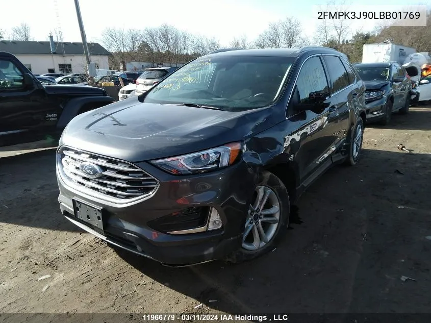 2020 Ford Edge Sel VIN: 2FMPK3J90LBB01769 Lot: 11966779