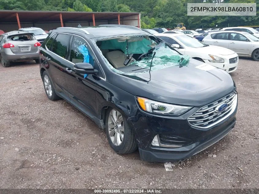 2020 Ford Edge Titanium VIN: 2FMPK3K98LBA60810 Lot: 39892495