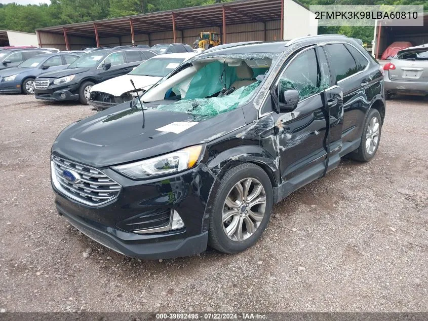 2020 Ford Edge Titanium VIN: 2FMPK3K98LBA60810 Lot: 39892495