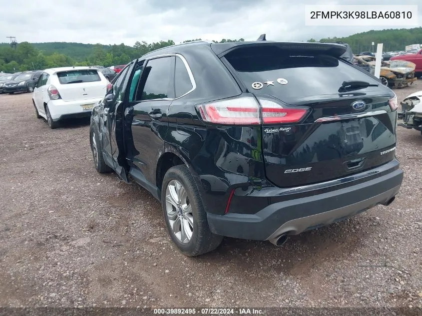 2020 Ford Edge Titanium VIN: 2FMPK3K98LBA60810 Lot: 39892495