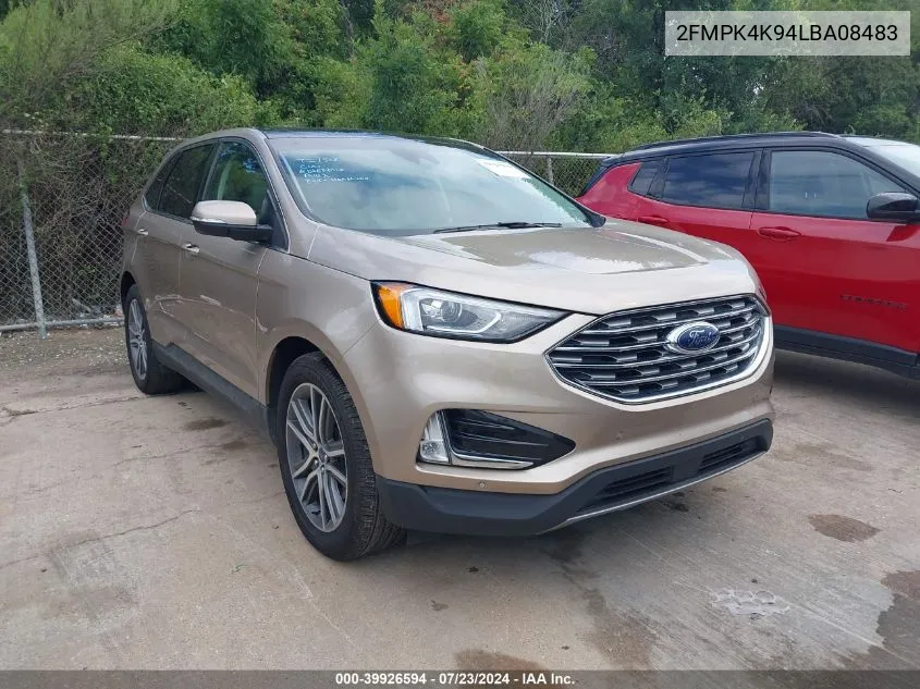 2020 Ford Edge Titanium VIN: 2FMPK4K94LBA08483 Lot: 39926594