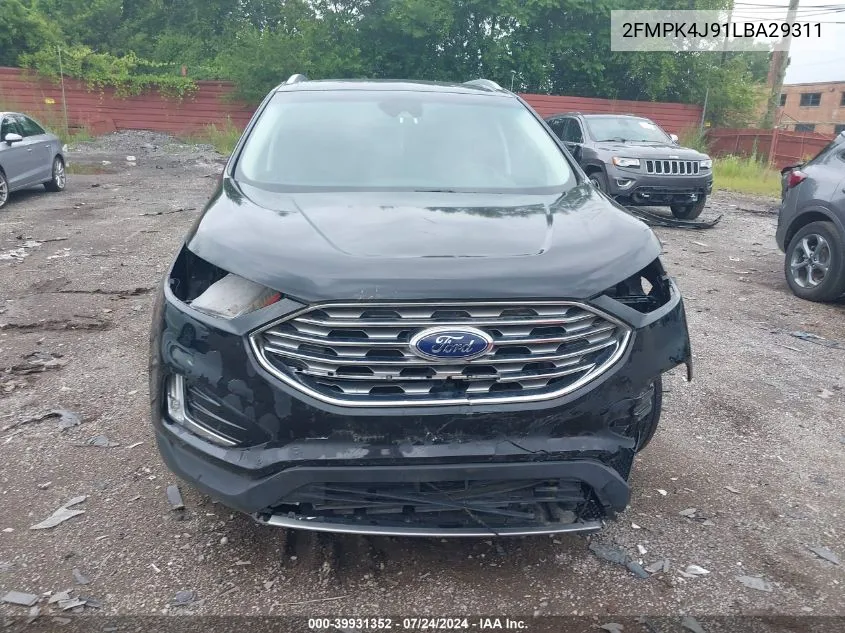 2020 Ford Edge Sel VIN: 2FMPK4J91LBA29311 Lot: 39931352