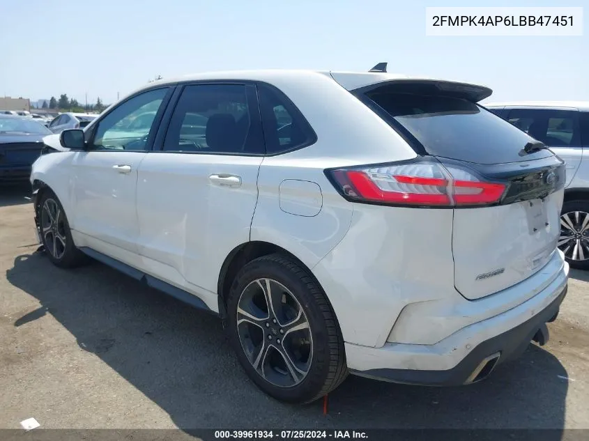 2020 Ford Edge St VIN: 2FMPK4AP6LBB47451 Lot: 39961934