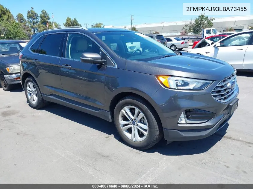 2020 Ford Edge Sel VIN: 2FMPK4J93LBA73455 Lot: 40074648