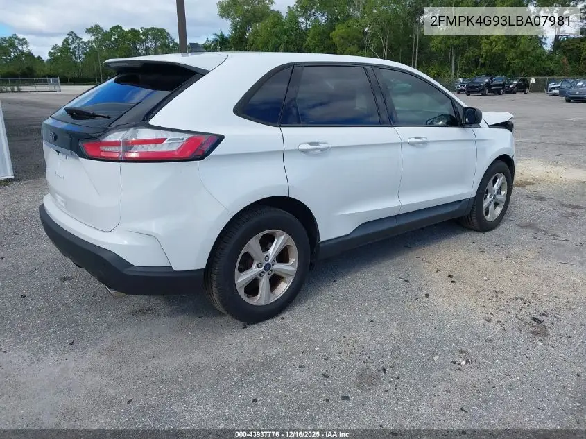 2FMPK4G93LBA07981 2020 Ford Edge Se