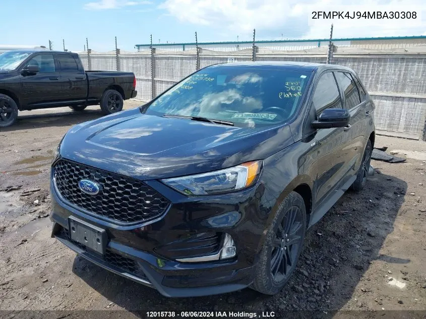 2FMPK4J94MBA30308 2021 Ford Edge Sel