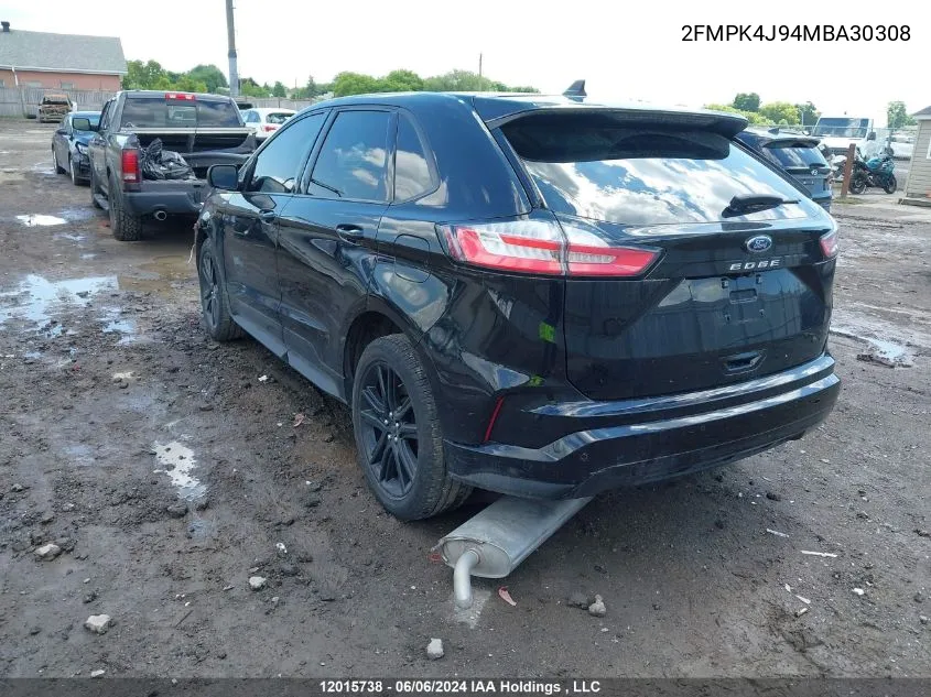 2FMPK4J94MBA30308 2021 Ford Edge Sel