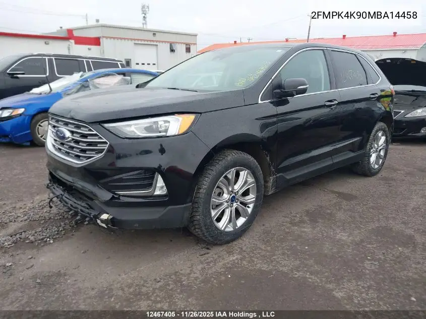2FMPK4K90MBA14458 2021 Ford Edge Titanium