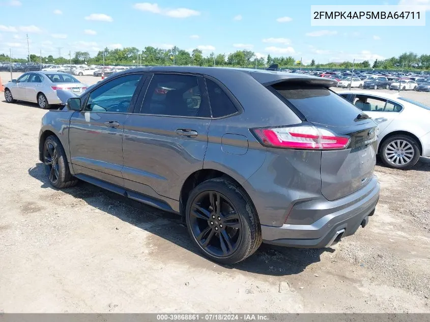 2021 Ford Edge St VIN: 2FMPK4AP5MBA64711 Lot: 39868861