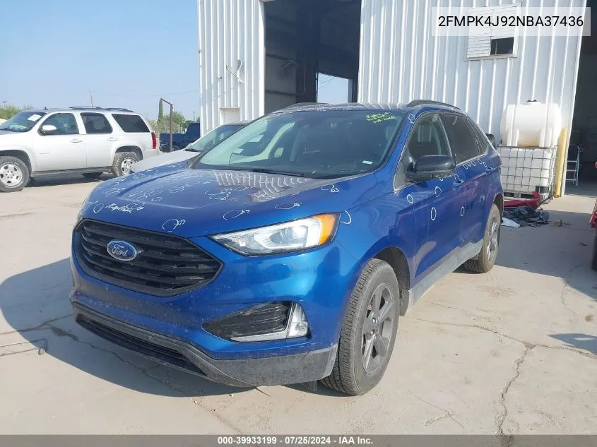 2022 Ford Edge Sel VIN: 2FMPK4J92NBA37436 Lot: 39933199