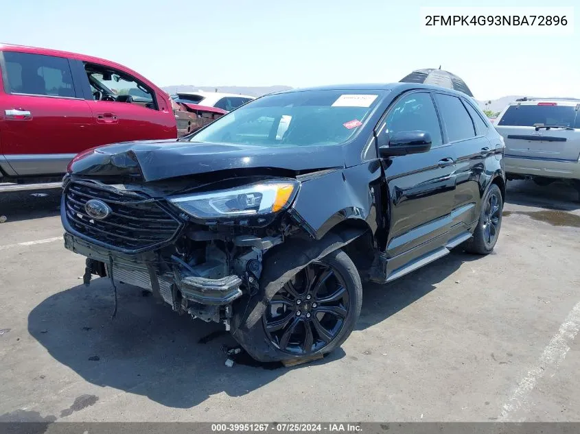 2022 Ford Edge Se VIN: 2FMPK4G93NBA72896 Lot: 39951267