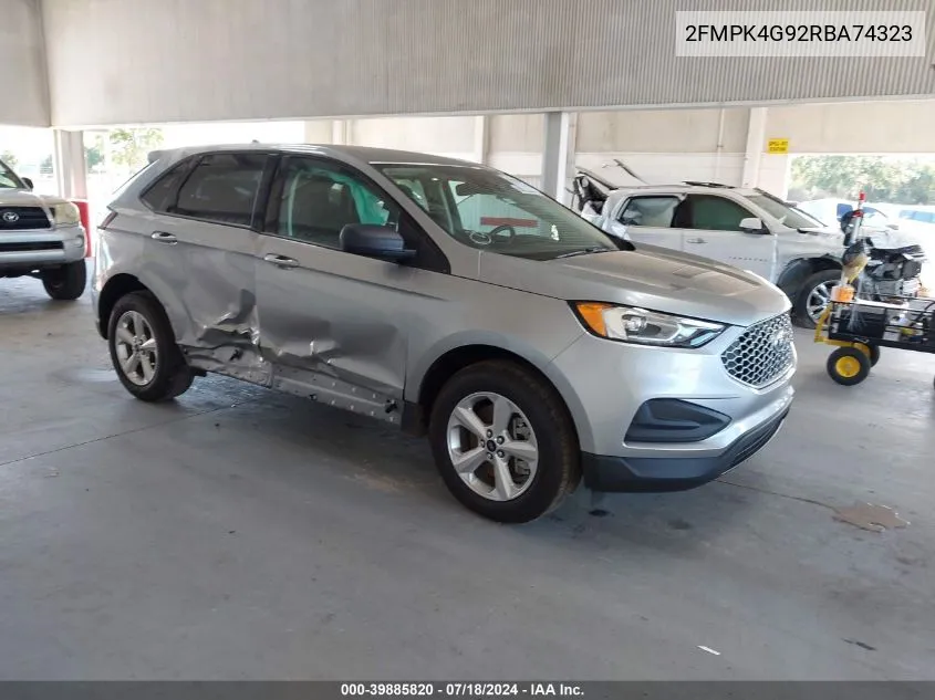 2024 Ford Edge Se VIN: 2FMPK4G92RBA74323 Lot: 39885820