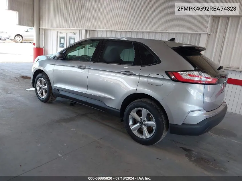 2024 Ford Edge Se VIN: 2FMPK4G92RBA74323 Lot: 39885820