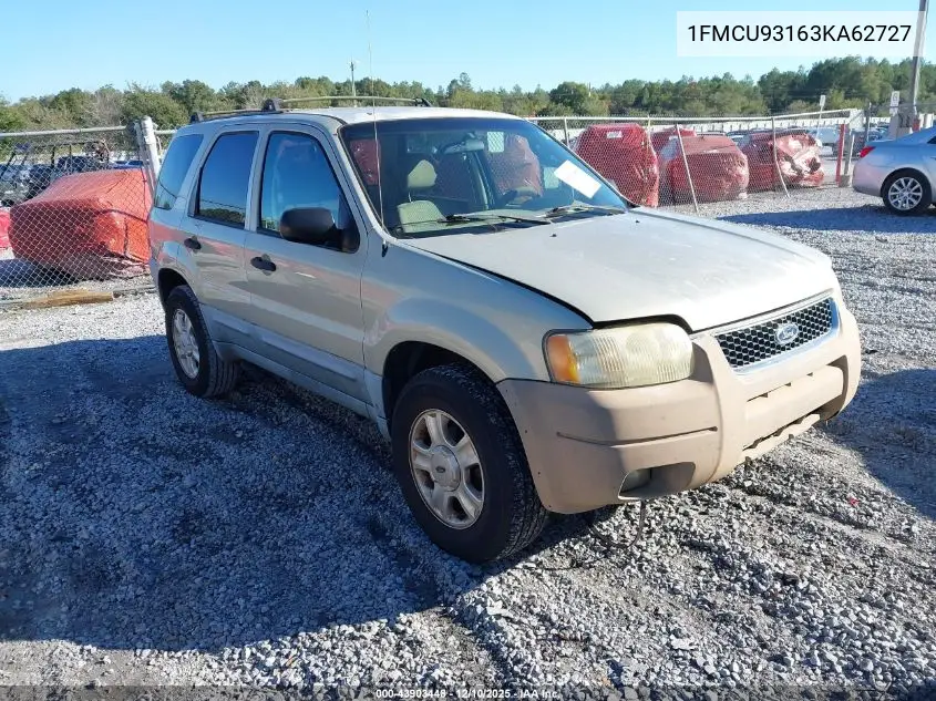 1FMCU93163KA62727 2003 Ford Escape Xlt