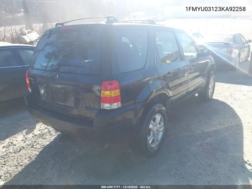 1FMYU03123KA92258 2003 Ford Escape Xlt