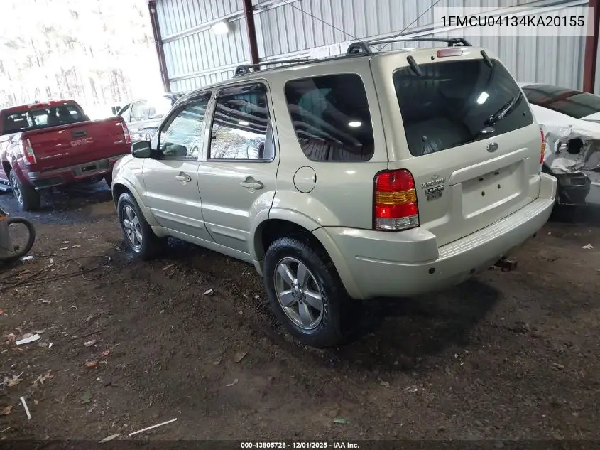 1FMCU04134KA20155 2004 Ford Escape Limited